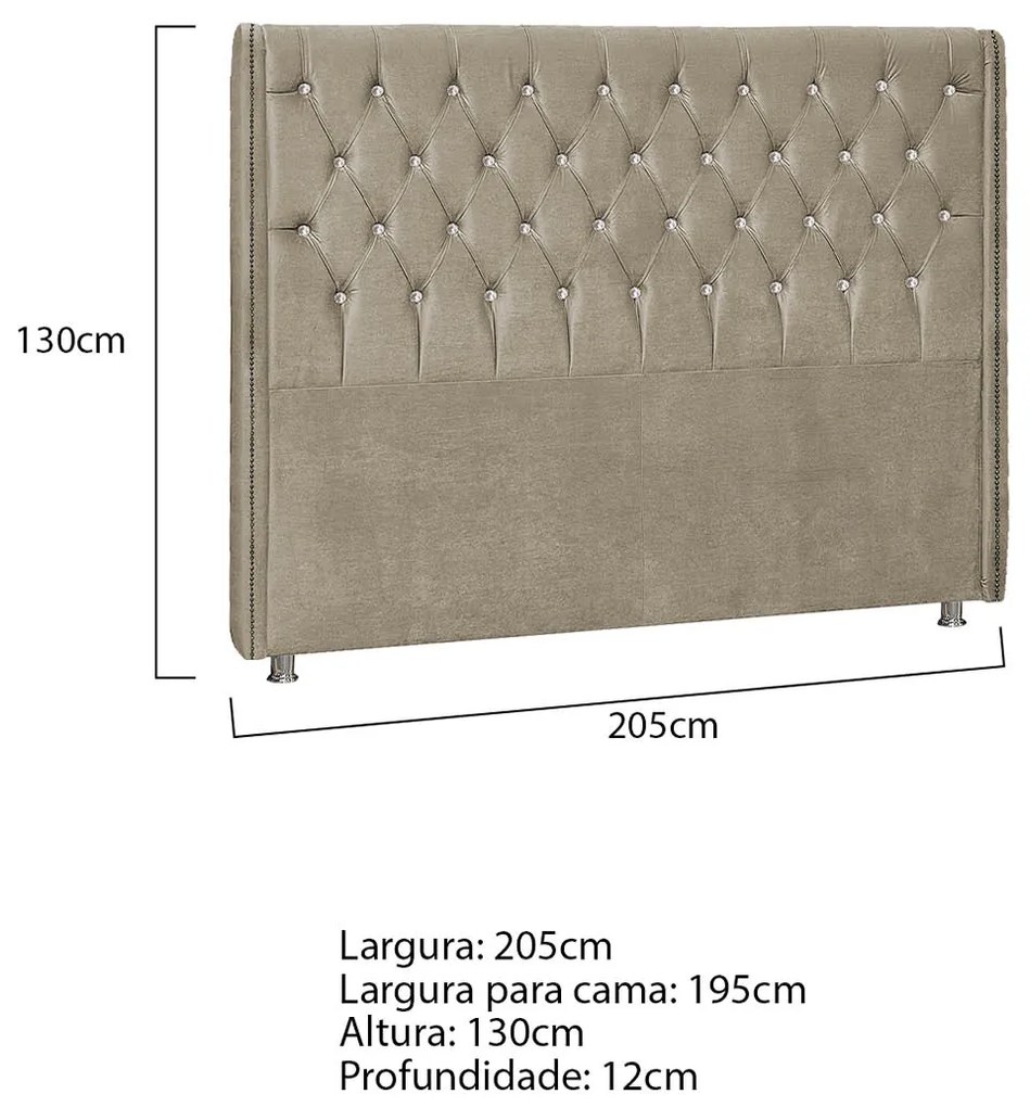 Cabeceira King Tóquio P04 195 cm Suede - ADJ Decor