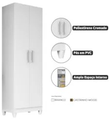 Kit 3 Armários Multiuso Organizador 2 Portas Astrid Z17 Branco - Mpoze