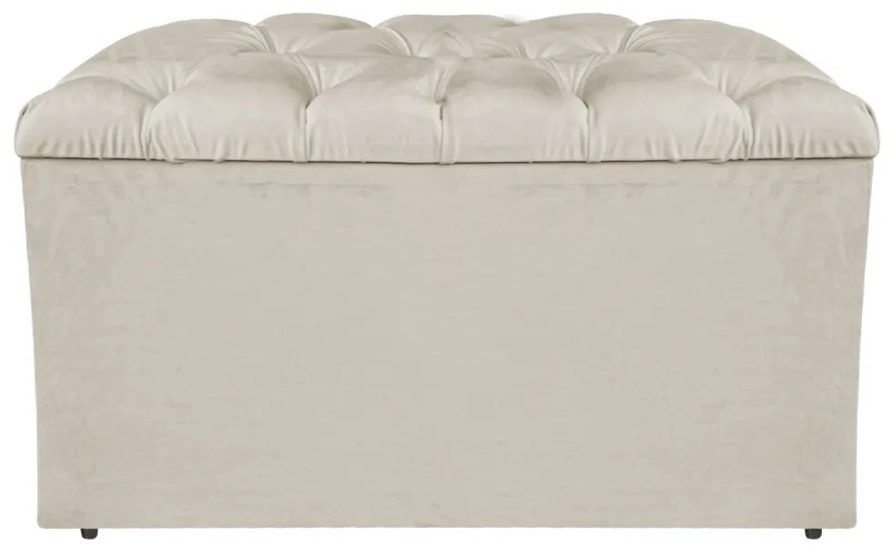 Calçadeira Estofada Liverpool 90 cm Solteiro Suede Bege - ADJ Decor