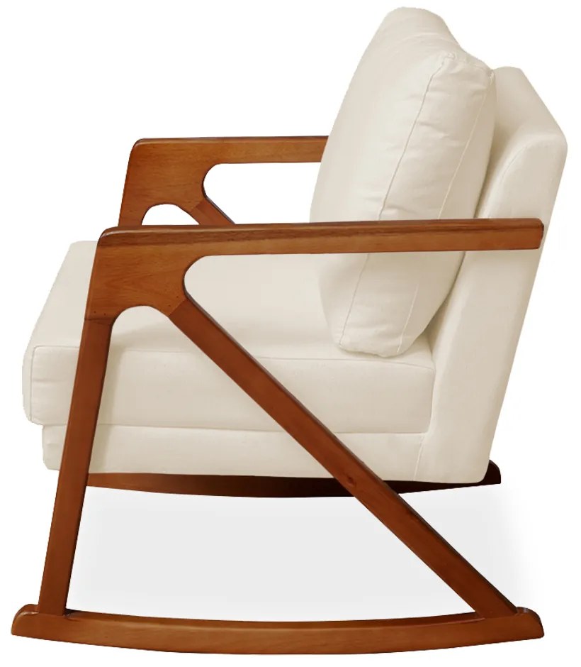 Poltrona Mona Amber Balanço Veludo Bege