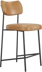 Banqueta Cozinha Média Kit 4 Milli Sintético Caramelo A14   - Mpozenat