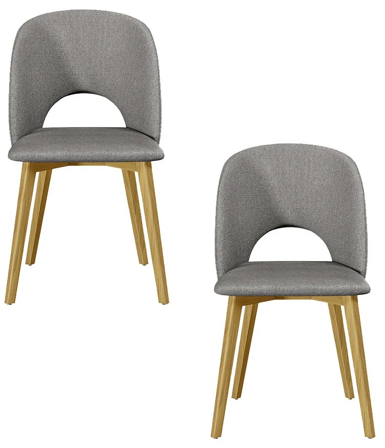 Kit 2 Cadeiras Decorativas Sala de Jantar Madeira Maciça Hadassa Linho Cinza/Freijó G13 - Gran Belo