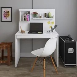 Escrivaninha com Painel 1 Nicho 1 Prateleira Mobile First Branco Arta