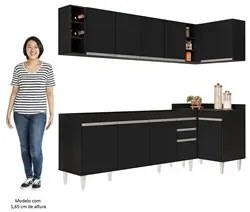 Armário de Cozinha Modulado de Canto Esquerdo 5 Peças CP52 Balcão sem
