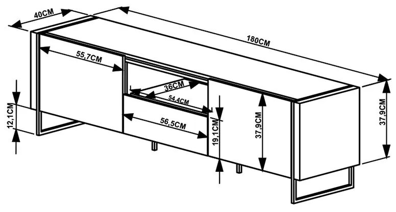 Rack Para Tv Sala Com 2 Prateleiras Em Mdf - Hanover Branco