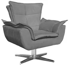 Kit Namoradeira e 2 Poltronas Giratórias Cromada Opla Suede Grafite -