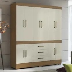 Guarda Roupa Casal 180cm 10 Portas Deno Atacama/Areia A15 - Mpozenato