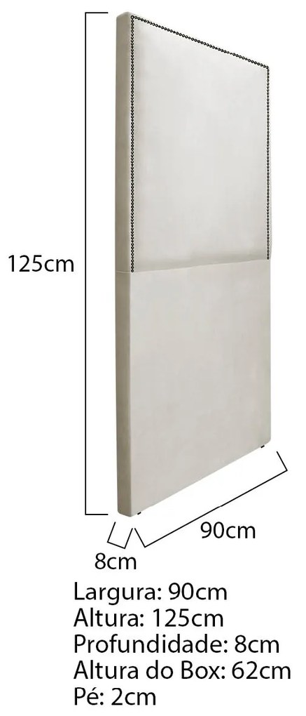 Cabeceira Solteiro Bali P02 90 cm para cama Box Linho - ADJ Decor