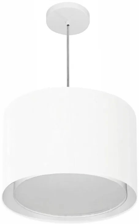 Lustre Pendente Cilíndrico Duplo Vivare Md-4286 Cúpula em Tecido 40x30cm - Bivolt