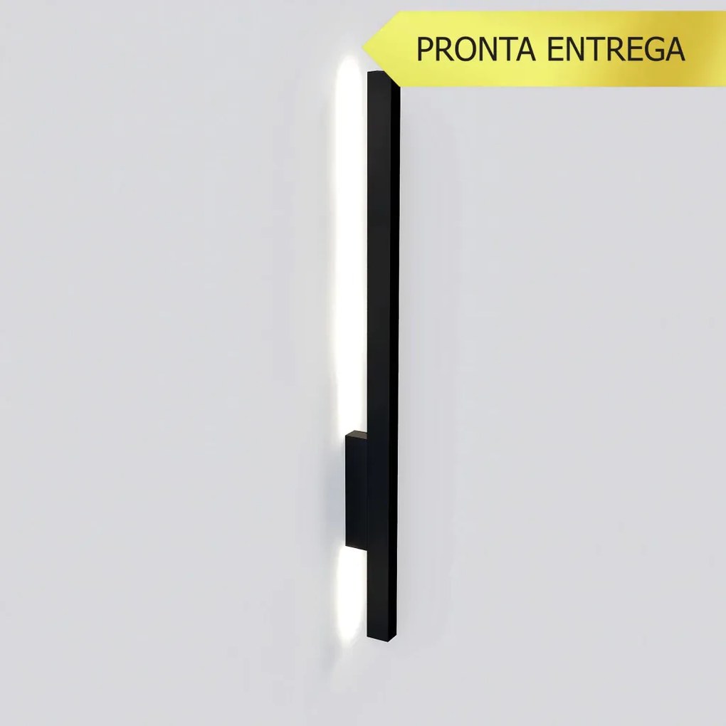 Arandela Vertical Small Slim 02X05X58Cm Led 13W 3000K - Qimporta Ar252... (CHAMPANHE)