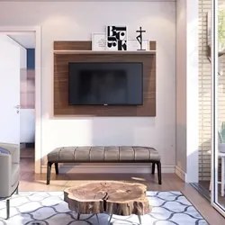 Painel para TV até 47 Polegadas 1 Prateleira Maia Nogueira Real/Off Wh