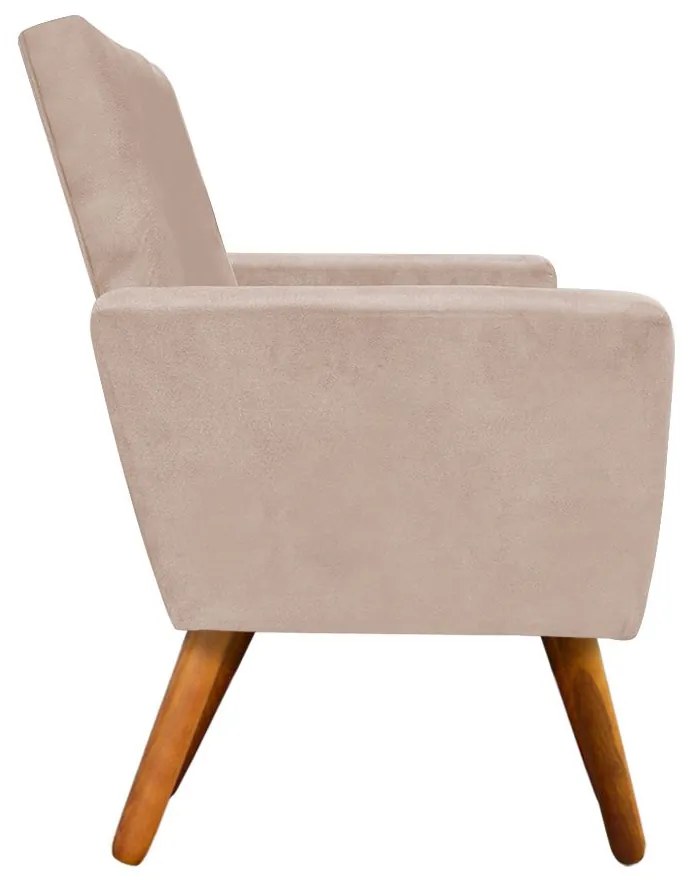 Namoradeira Nina Suede Pés Palito Castanho D'Rossi - Bege