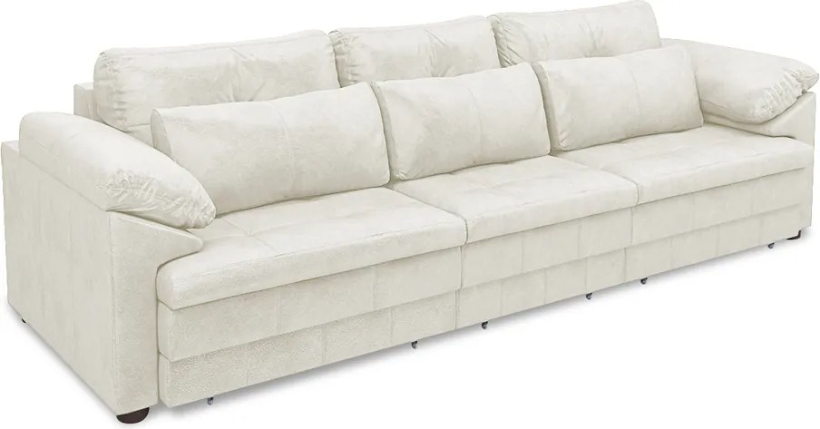 Sofá Retrátil Manual Sala de Estar Nolan Bipartido 257cm Conforto Premium em Couro Branco Manchado G58 - Gran Belo