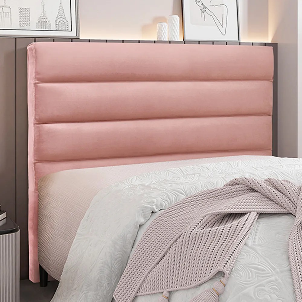 Cabeceira Decorativa 1,40M Guess Veludo Rosa G63 - Gran Belo