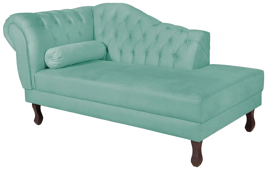 Recamier Diana 185cm Lado Direito Suede Azul Tiffany - ADJ Decor