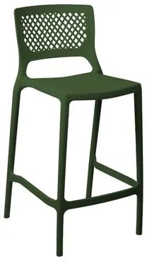 Banqueta Alta para Cozinha Verde Musgo Empilhável Vênus em Polipropileno Acrilys