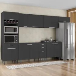 Armário de Cozinha CP06 Para Pia 120cm Pérola Z34 Preto     - Mpozenat