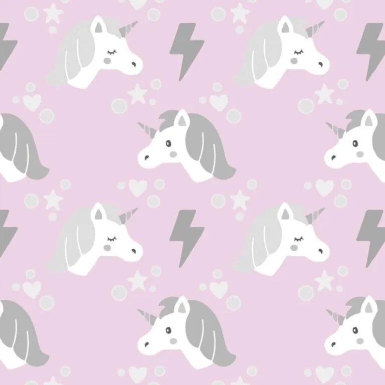 Papel de Parede Infantil Unicórnio Rose