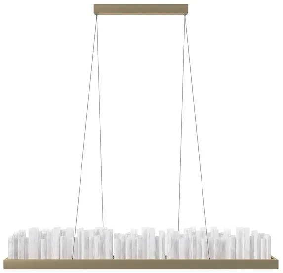 Pendente Led Cristal E Aluminio Dourado 30W 3000K Felsen