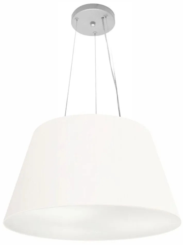 Lustre Pendente Cone Md-4141 Cúpula em Tecido 30/50x35cm Branco - Bivolt