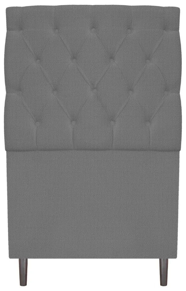 Cabeceira Estofada Liverpool 90 cm Solteiro Linho Chumbo - ADJ Decor