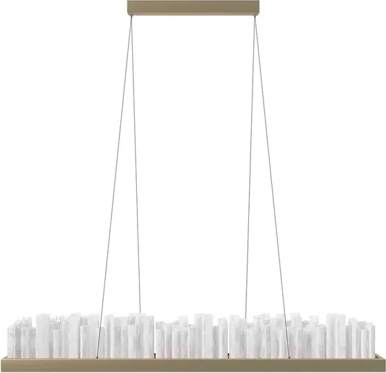 Pendente Led Cristal E Aluminio Dourado 30W 3000K Felsen