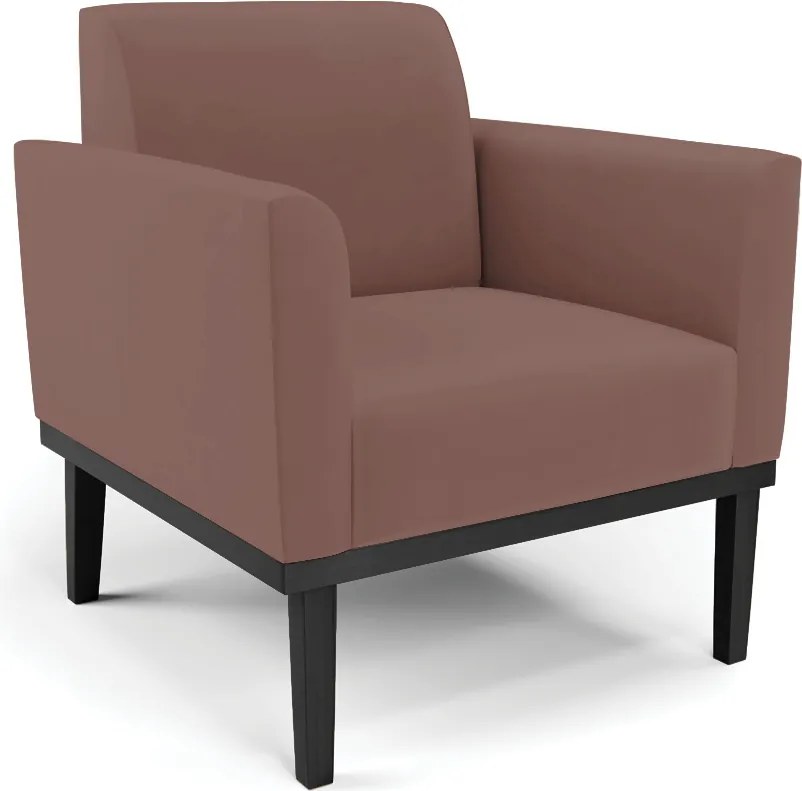 Poltrona Decorativa Isabella Pés Fixo em Madeira Preto Veludo Rose G19 - Gran Belo