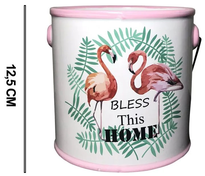Vaso Decorativo Em Ceramica Com Alca 12,5cm - D'Rossi