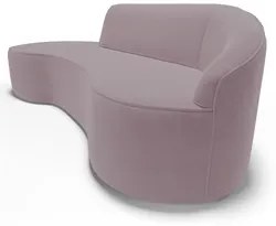 Sofá Living  3 Lugares 260cm Braço Direito Mozart D06 Veludo Rosê - Mp