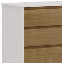 Cômoda Para Quarto 81cm 4 Gavetas Solvi Off White/Freijó F07 - Mpozena