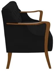 Poltrona Namoradeira 2 Lugares 135cm Capitonê Lapa M22 Veludo Preto -