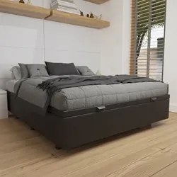 Base Box Baú para Cama Viúva 128x188cm Liz S05 Sintético Preto - Mpoze