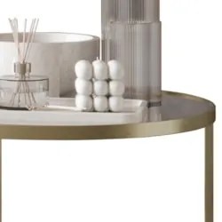Mesa de Centro Pés Metálicos Kit 2 Thor Espelho/Champagne E05 - Mpozen