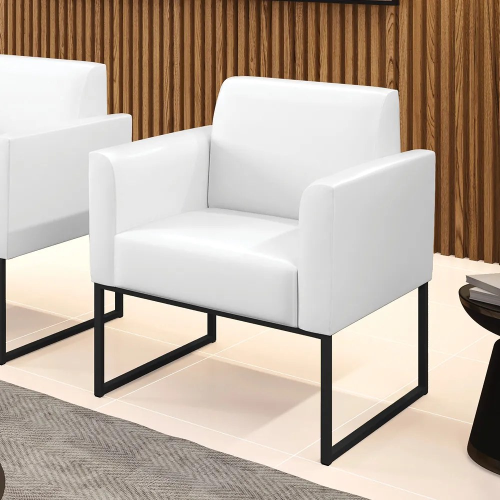Poltrona Base Industrial Preto Marisa Corano D03 - D'Rossi  - Branco