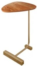 Mesa Lateral Apoio Sala Pé Metal Freya Cinamomo/Dourado E05 - Mpozenat