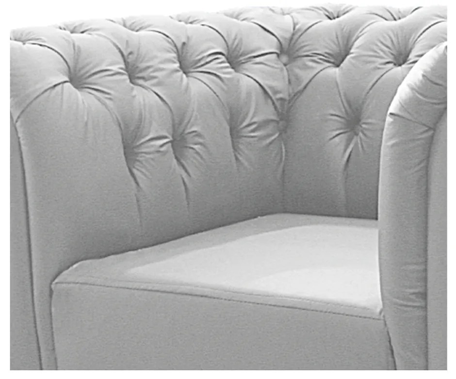 Poltrona Decorativa Chesterfield Ana Corano Branco - ADJ Decor