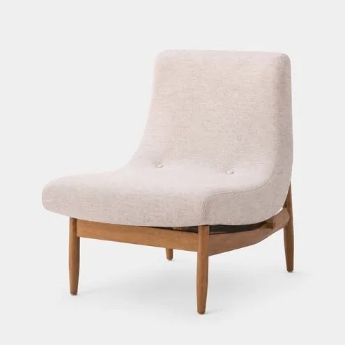 Poltrona Piano Cinza Base Natural