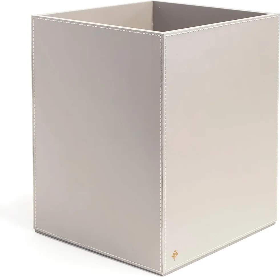 Lixeira Aberta p/ Escritório Sottile Casa em Couro PU - Gelo  Gelo