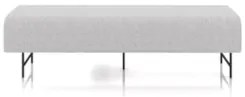 Puff Recamier Decorativo Pés em Ferro 195cm Dublin Z37 Linho Cinza Cla