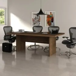 Mesa Escritório Reunião 200x71x100 cm ME4119 Nogal - Tecno Mobili