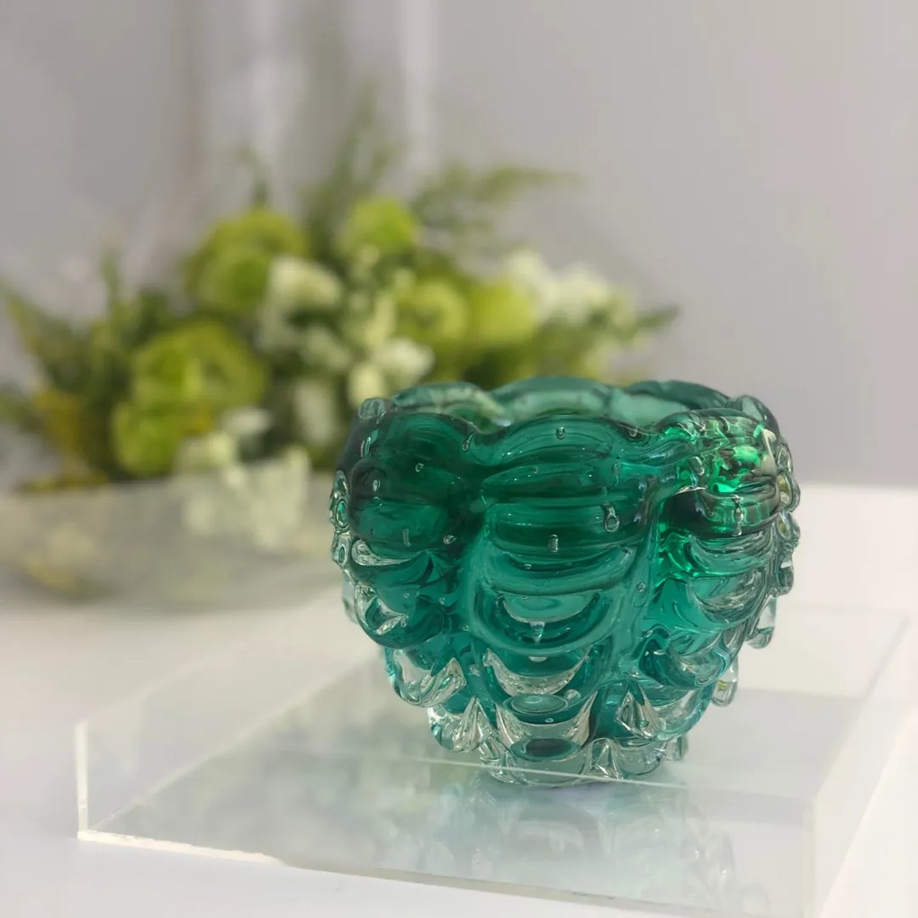 Cachepot em Murano Fioresi - Verde Folha  Verde Folha