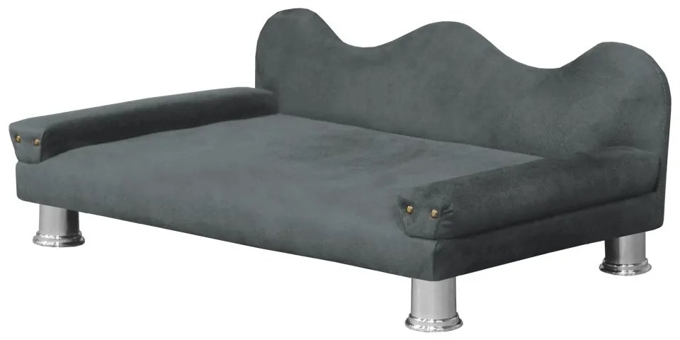 Cama Sofá Pet Meg Para Cães E Gatos Elegante e confortável Suede Cinza Grafite