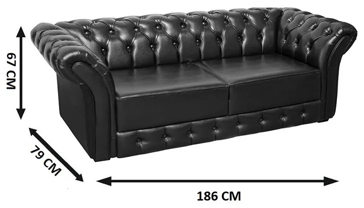 Namoradeira Sofá 2 Lugares Chesterfield Capitonê 186cm Corano Preto - Sheep Estofados - Preto