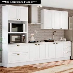 Cozinha Modulada Completa 271cm 5 Peças 9 Portas 100% MDF Liana H02 Br