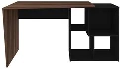 Mesa Escrivaninha 2 em 1 com Nichos Arbo A06 Ipê/Preto - Mpozenato