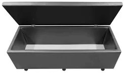 Calçadeira Baú Solteiro 90cm Estofada Liz S05 Sintético Cinza - Mpozen