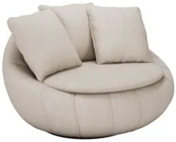 Poltrona Giratória Decorativa Redonda com Almofadas Saphire Z32 Linho