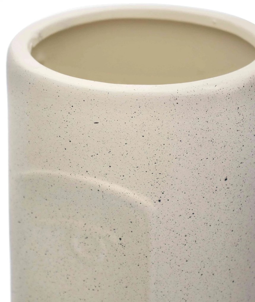 Cachepot Decorativo Rosto em Cerâmica Areia 28x13 cm - D'Rossi