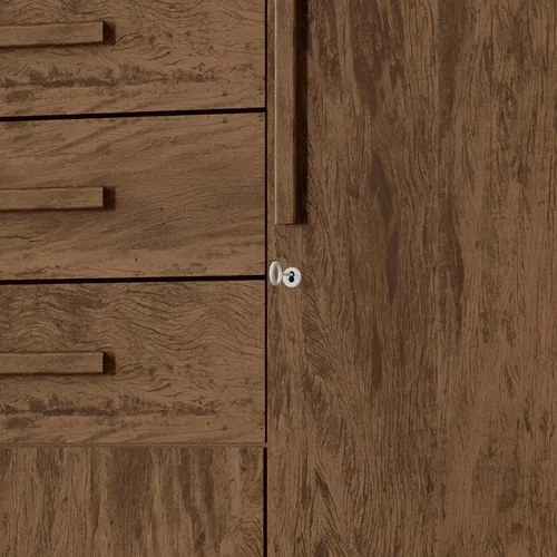 Guarda Roupa Taurus 6 Portas e 3 Gavetas Imperial Imbuia Rústico - Vila Rica Móveis