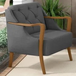 Kit 2 Poltronas Decorativas para Sala de Estar Capitonê Lapa Z32 Linho
